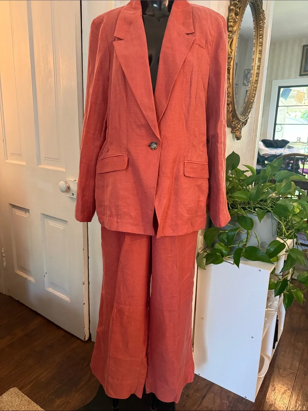 NWT J Crew Coral Willa Single Button Linen-Cupro Blazer Size 16